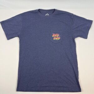 Burlebo Rad Dad Graphic Pocket T Shirt Short Sleeve Blue Mens Size Medium